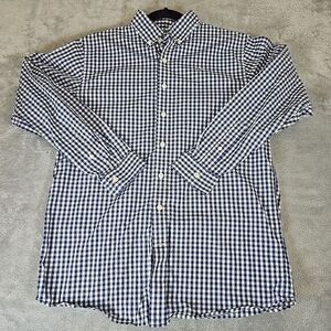 Vineyard Vines Whale Shirt Mens Large Blue Gingham Plaid‎ Button Down Preppy